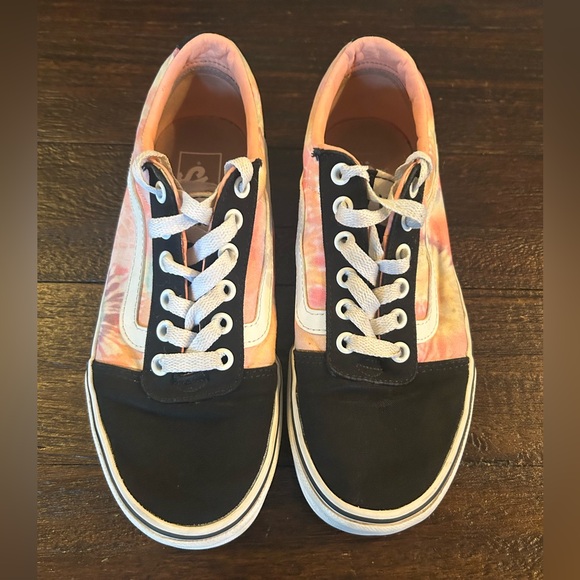 Vans Ward Tie Dye Salmon/Multicolor Canvas Skate Shoes - Picture 3 of 6